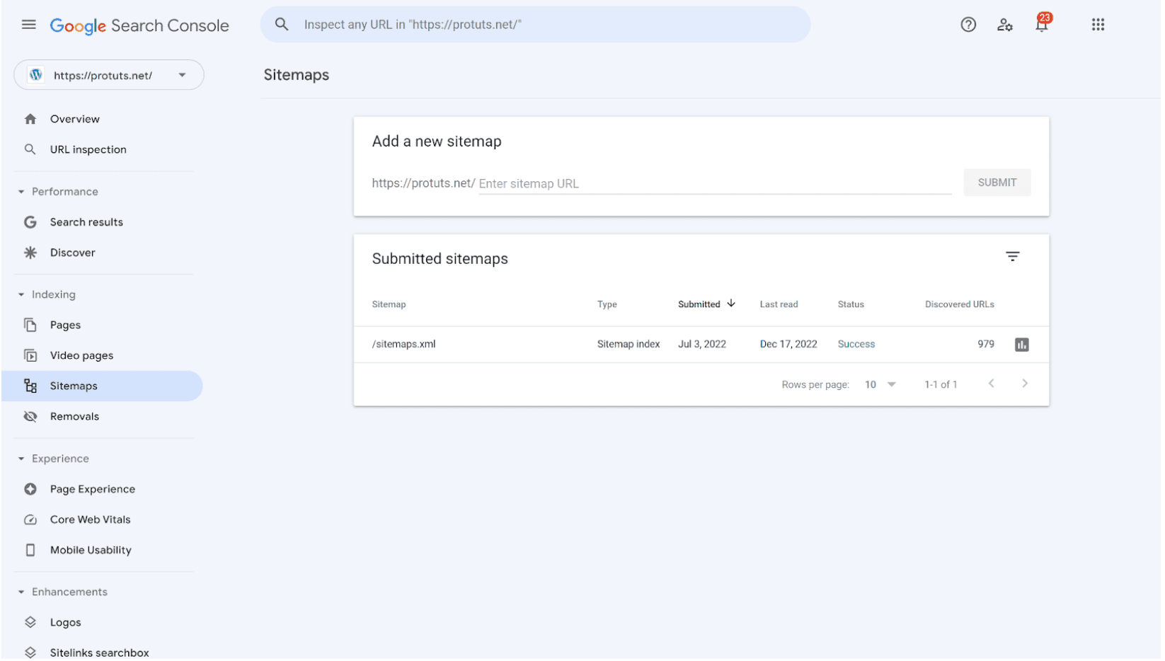 Google Search Console Sitemap